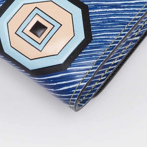 Louis Vuitton Blue Denim Aztec Epi Leather Twist Wallet on Chain Bag - Picture 9 of 12